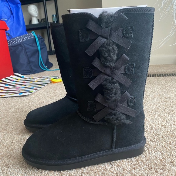 New Koolaburra Uggs Black Bow ties - Picture 3 of 7